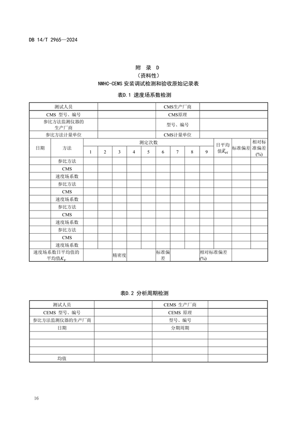 山西省发布《固定污染源废气非甲烷总烃排放连续监测系统建设验收技术规范》