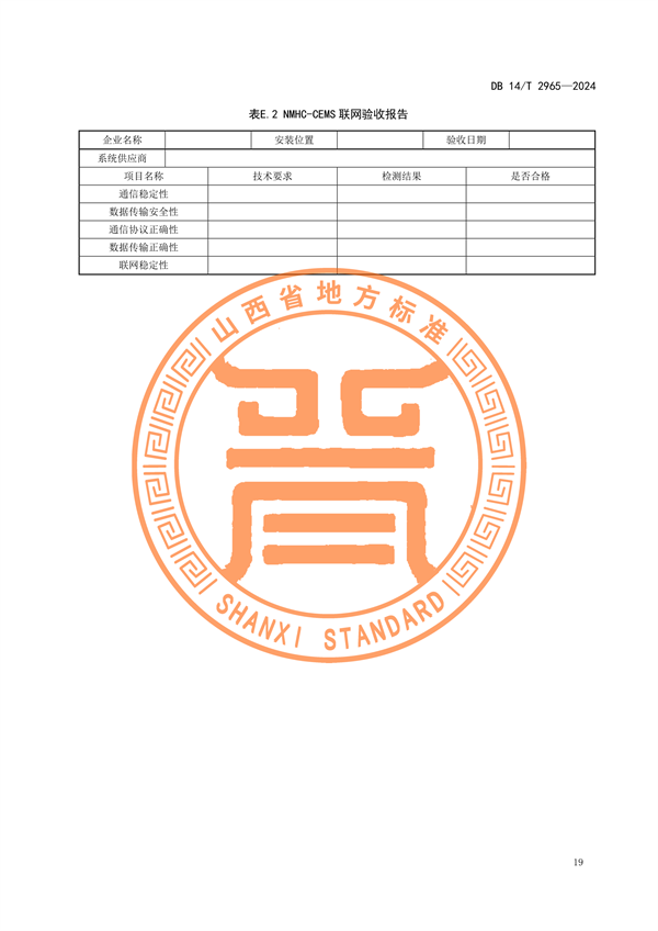 山西省发布《固定污染源废气非甲烷总烃排放连续监测系统建设验收技术规范》