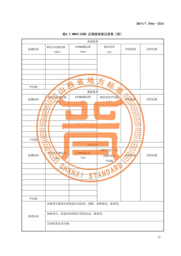 山西省发布《固定污染源废气非甲烷总烃排放连续监测系统运行维护技术规范》