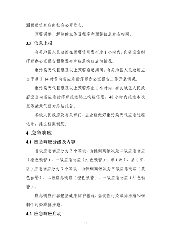 吉林省重污染天气应急预案（2024年修订）征求意见