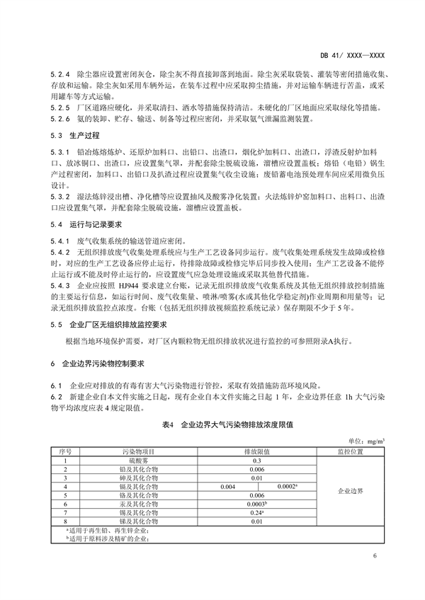 河南省地方标准《铅、锌工业大气污染物排放标准（征求意见稿）》公开征求意见