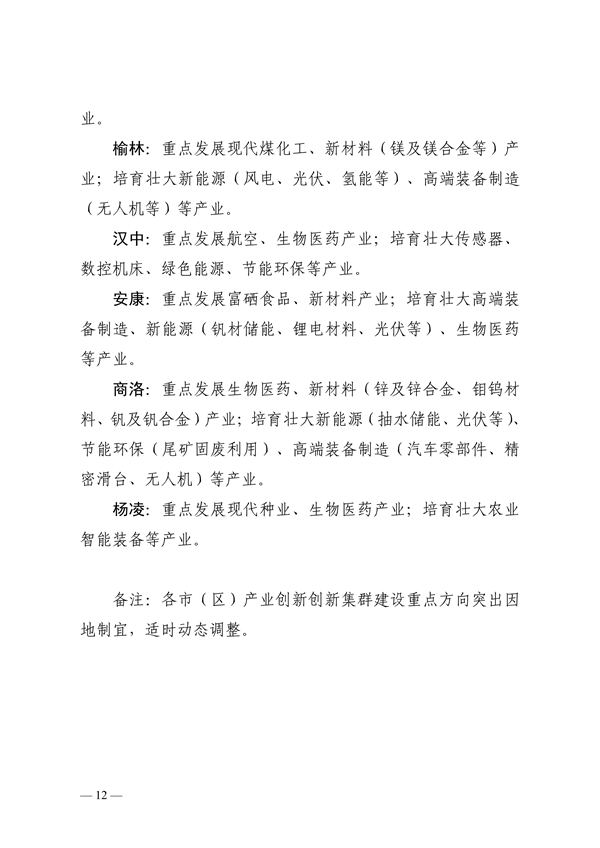 陕西省高水平推进产业创新集群建设加快形成新质生产力实施方案