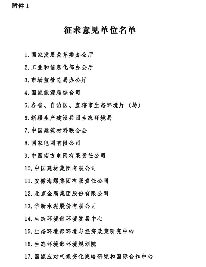 水泥行业温室气体排放核算与核查指南开始征意-环保卫士