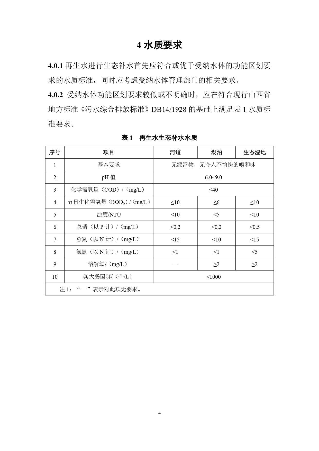 山西关于《城镇污水再生利用生态补水标准（征求意见稿）》公开征求意见的通知