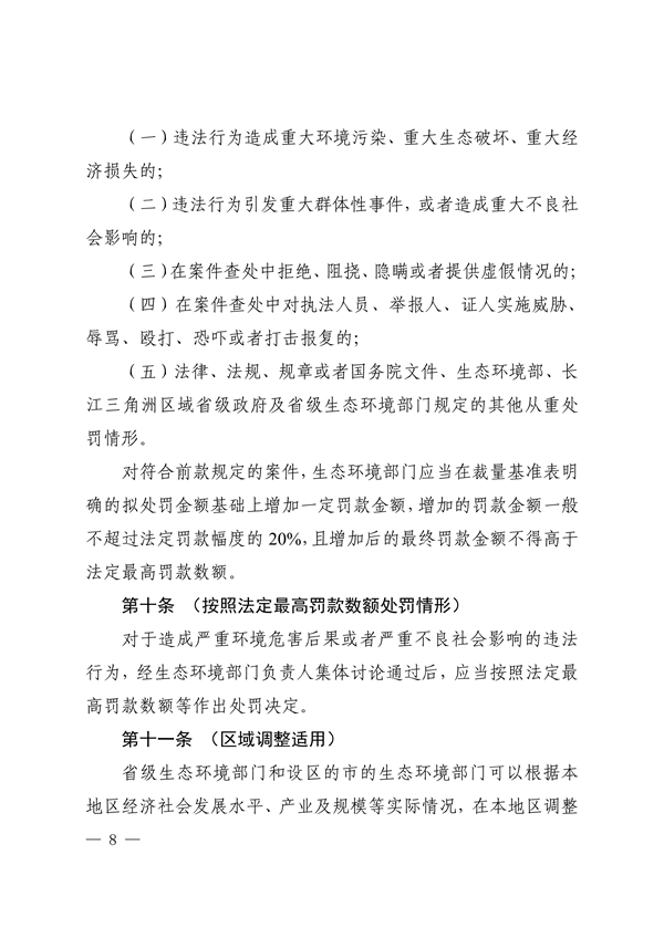 上海、江苏、浙江三地联合印发《长江三角洲区域生态环境行政处罚裁量规则》