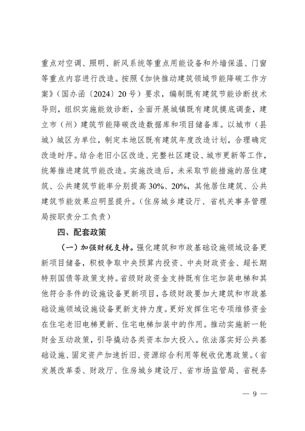 四川省推进建筑和市政基础设施设备更新专项行动方案