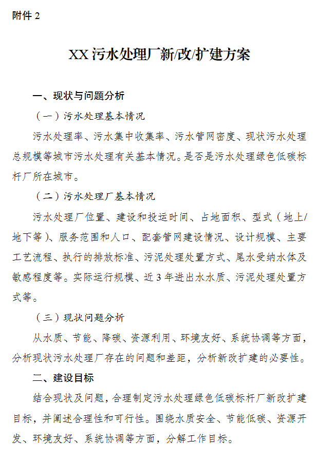 重磅！发改委、住建部发布关于开展污水处理绿色低碳标杆厂 遴选工作的通知