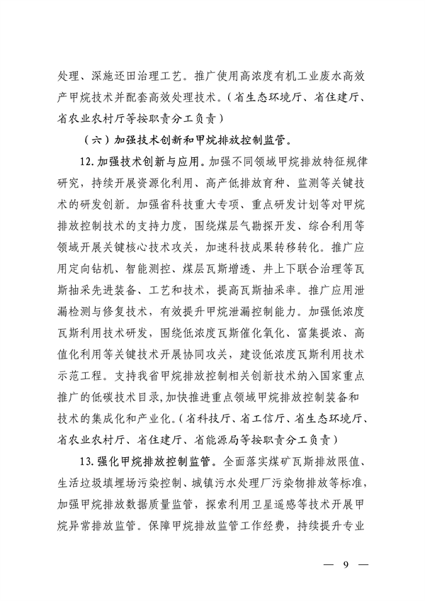 山西省生态环境厅等12部门印发《推进甲烷排放控制行动实施方案》