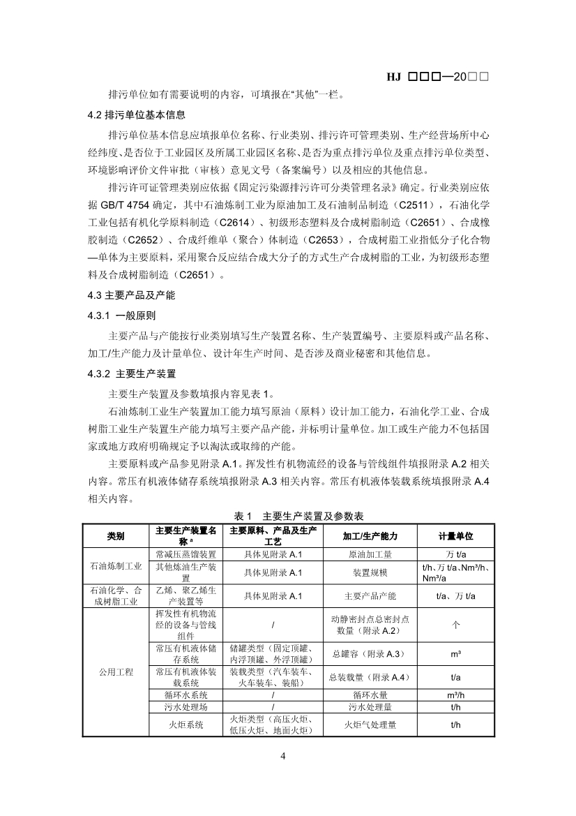 生态环境部：排污许可证申请与核发技术规范 石化工业（修订征求意见稿）