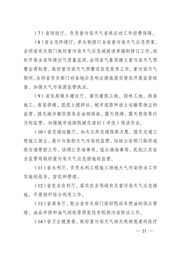 实施差异化应对 江苏省重污染天气应急预案（征求意见稿）发布