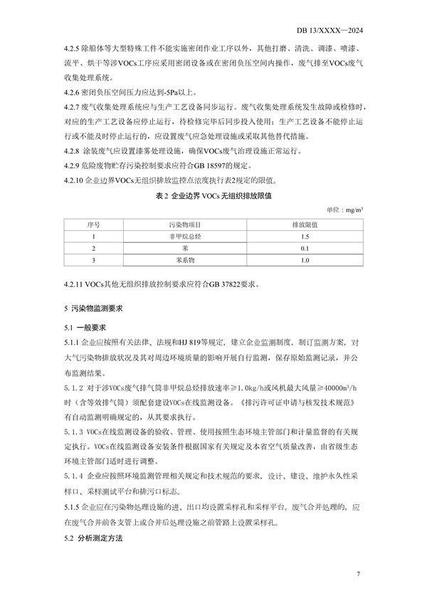 《工业涂装工序大气污染物排放标准》河北省地方标准公开征求意见
