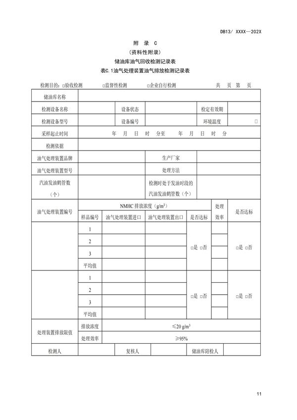 《储油库大气污染物排放标准》河北省地方标准公开征求意见