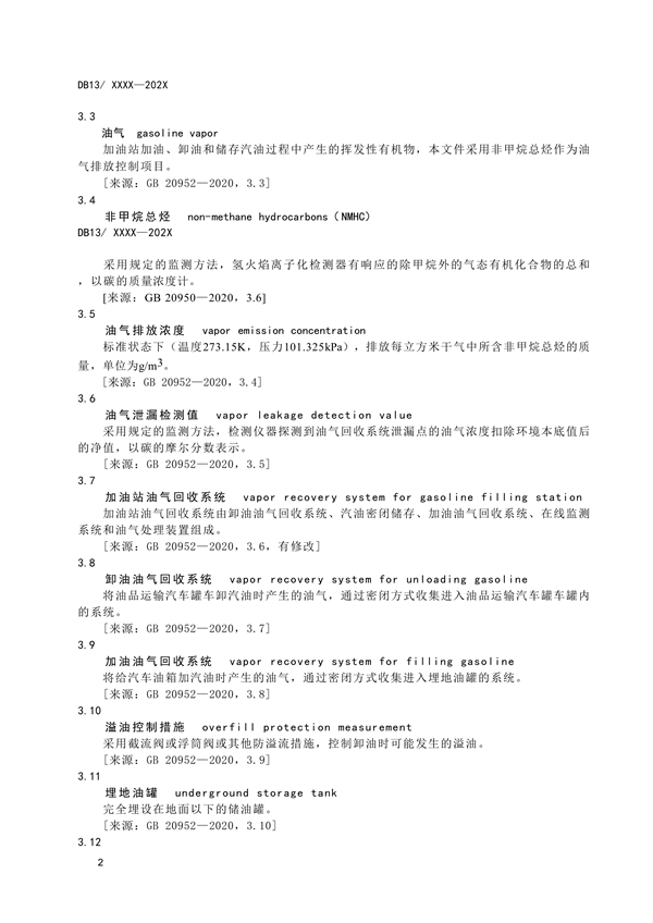 《加油站大气污染物排放标准》河北省地方标准公开征求意见