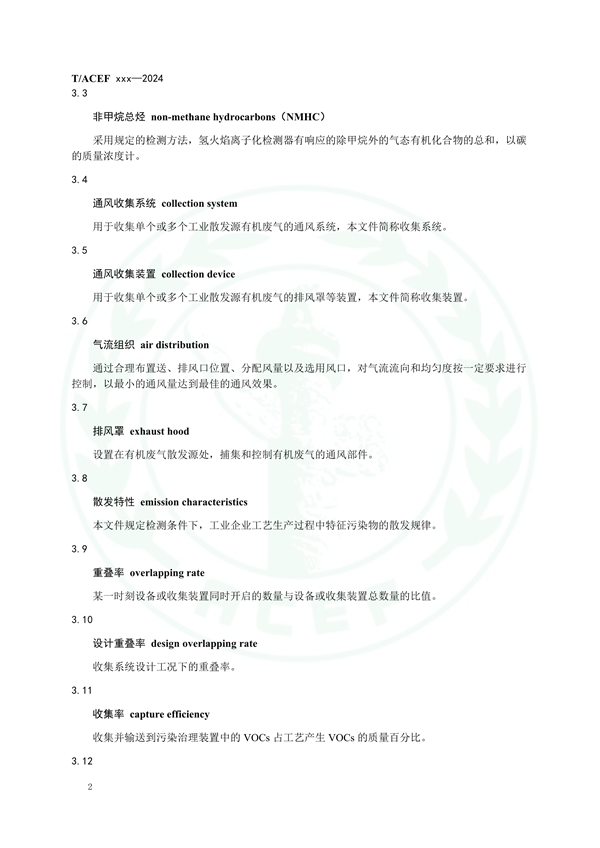 团体标准《工业有机废气收集系统技术规范（征求意见稿）》征求意见