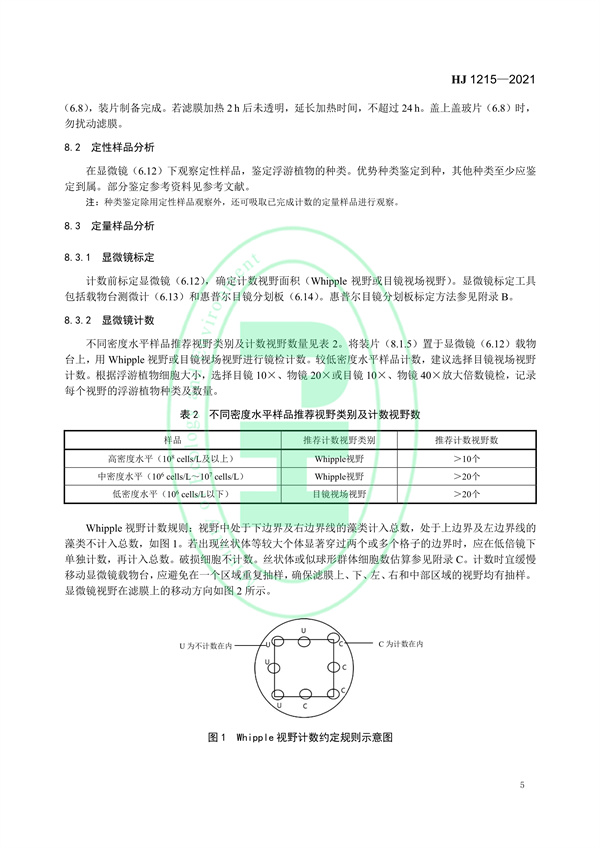 水质浮游植物的测定滤膜-显微镜计数法