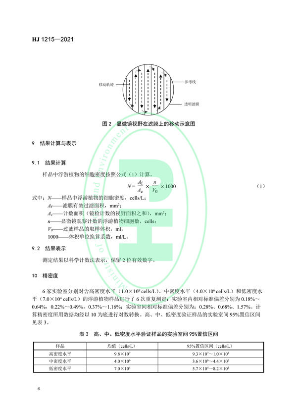水质浮游植物的测定滤膜-显微镜计数法