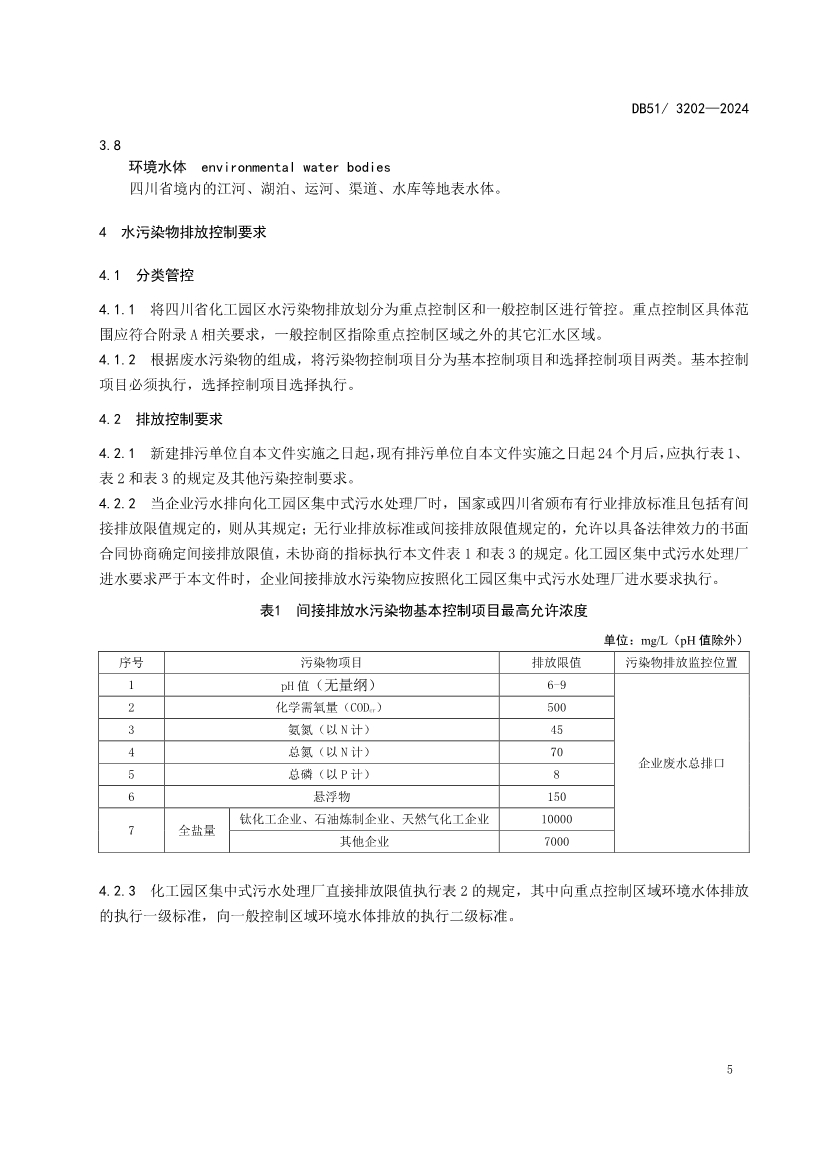 《四川省化工园区水污染物排放标准》发布