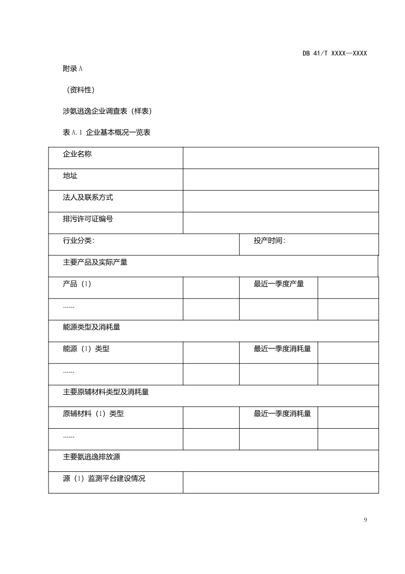 河南工业企业脱硫脱硝氨逃逸现场监测技术规范（征求意见稿）