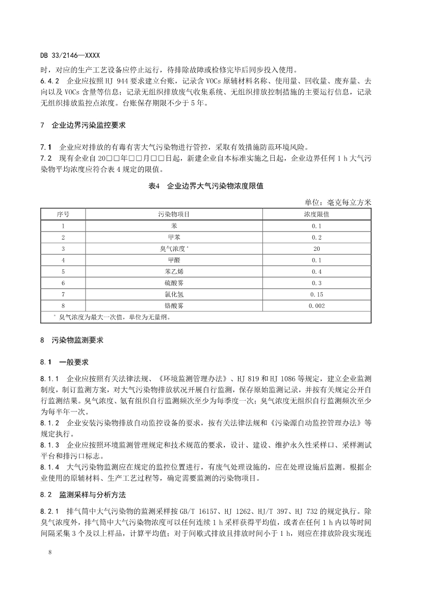 浙江工业涂装工序大气污染物排放标准（征求意见稿）