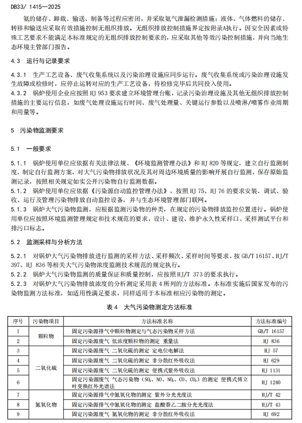 浙江《锅炉大气污染物排放标准》 强制性地标发布