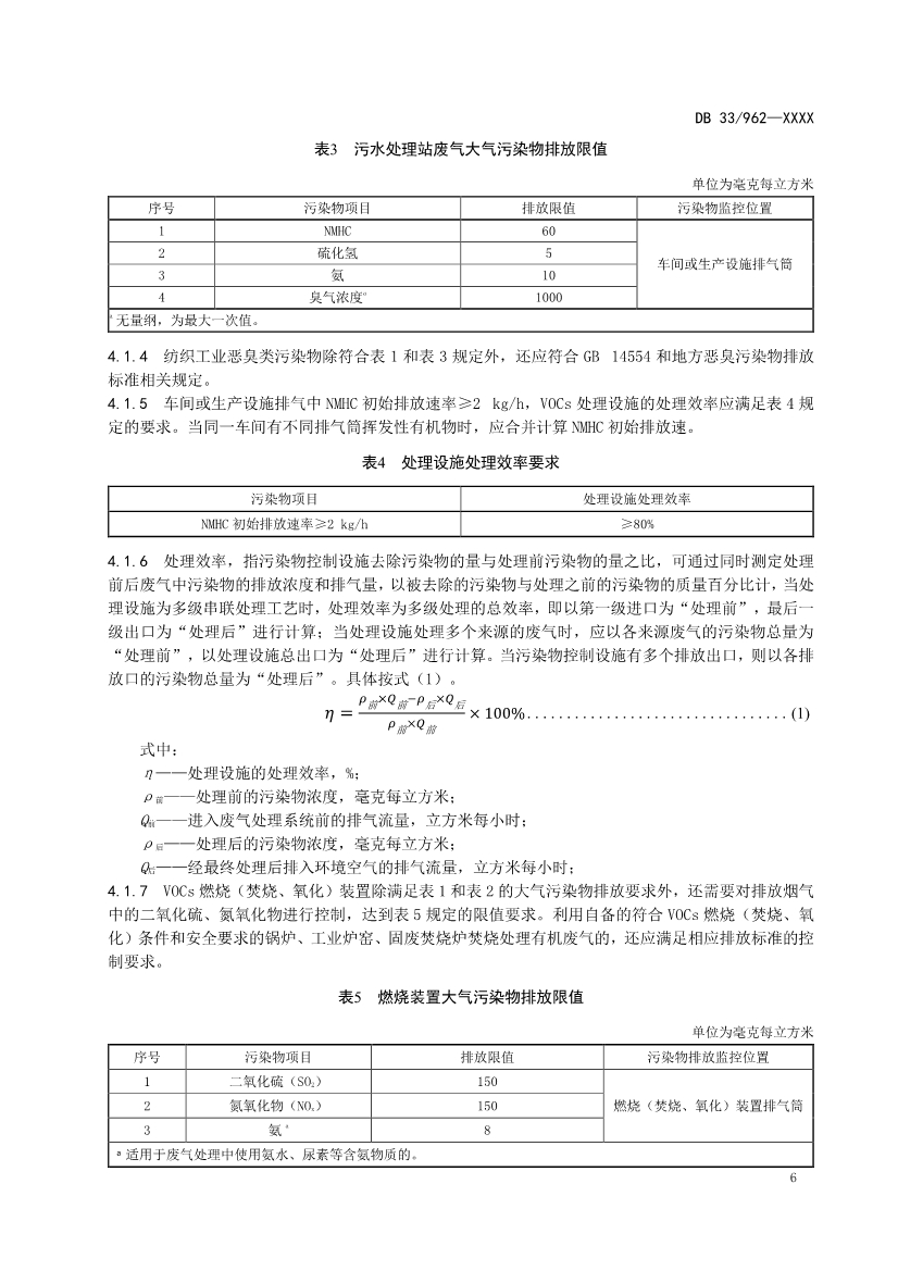 浙江纺织工业大气污染物排放标准（征求意见稿）