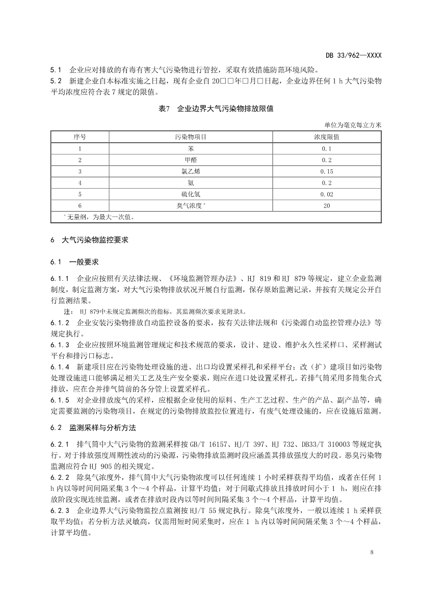 浙江纺织工业大气污染物排放标准（征求意见稿）