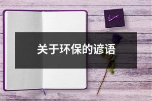 关于环保的谚语（锦集9篇）-环保卫士