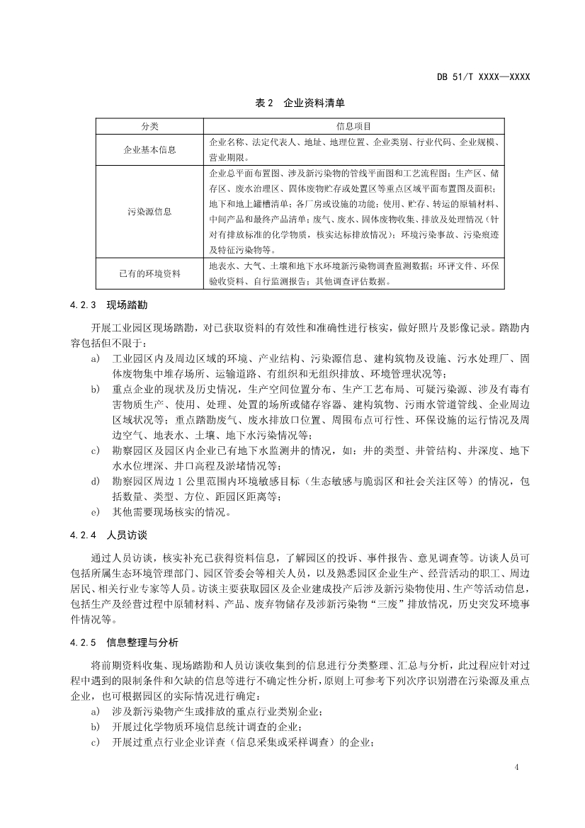 四川省工业园区新污染物调查评估技术规范（征求意见稿）
